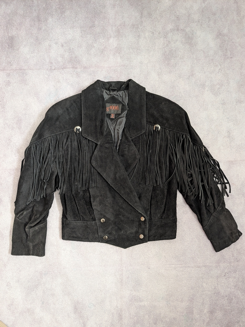 VINTAGE 90's G4000 Genuine Leather Suede Fringe Moto/Western Women's Jacket